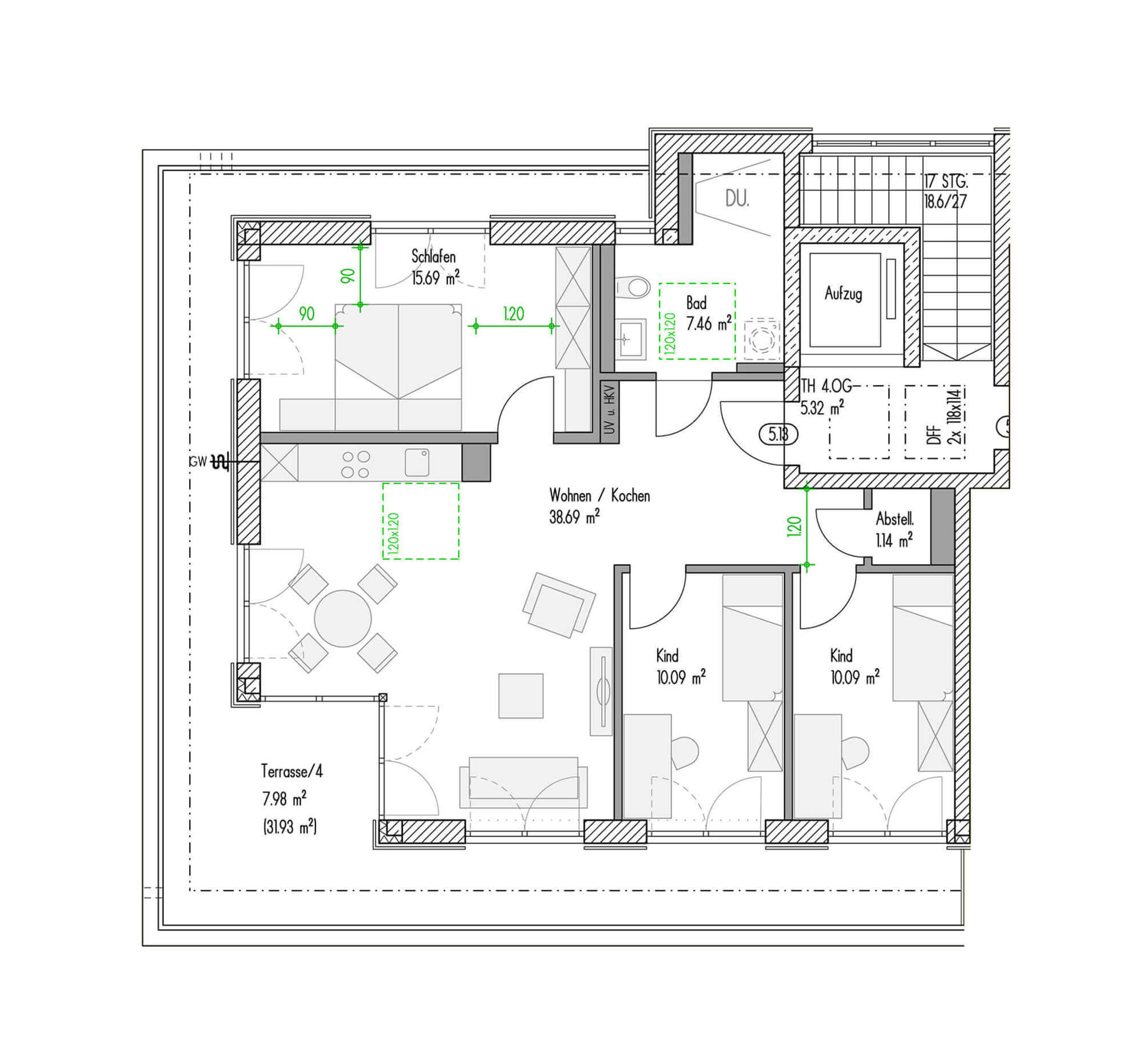 Immobilien Reichenberger - Grundriss - EXP_H5 4OG_Whg 5