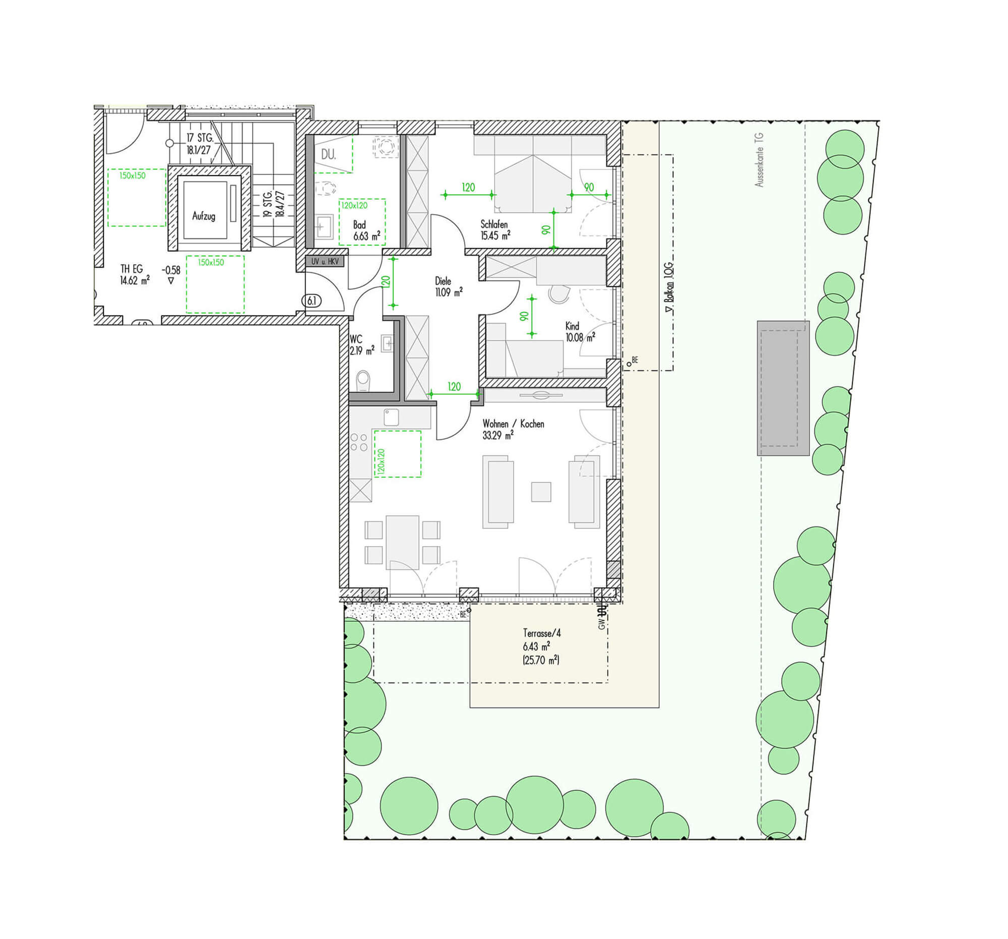 Immobilien Reichenberger - Grundriss - EXP_H6 EG_Whg 6